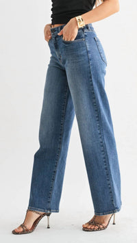 Just Black Denim - Mid Rise Full Length Straight Jeans