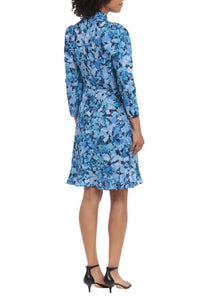 Maggy London - Floral Print Flounced Hem Short Day Dress