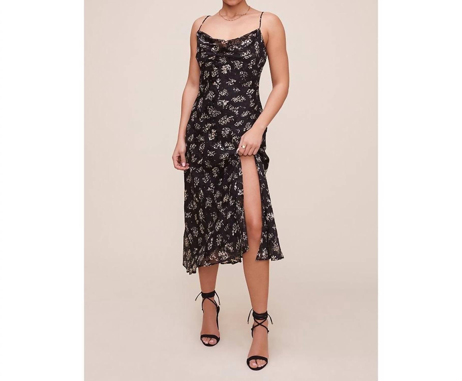 ASTR Kimbra Dress in black ivory multi - women's dress