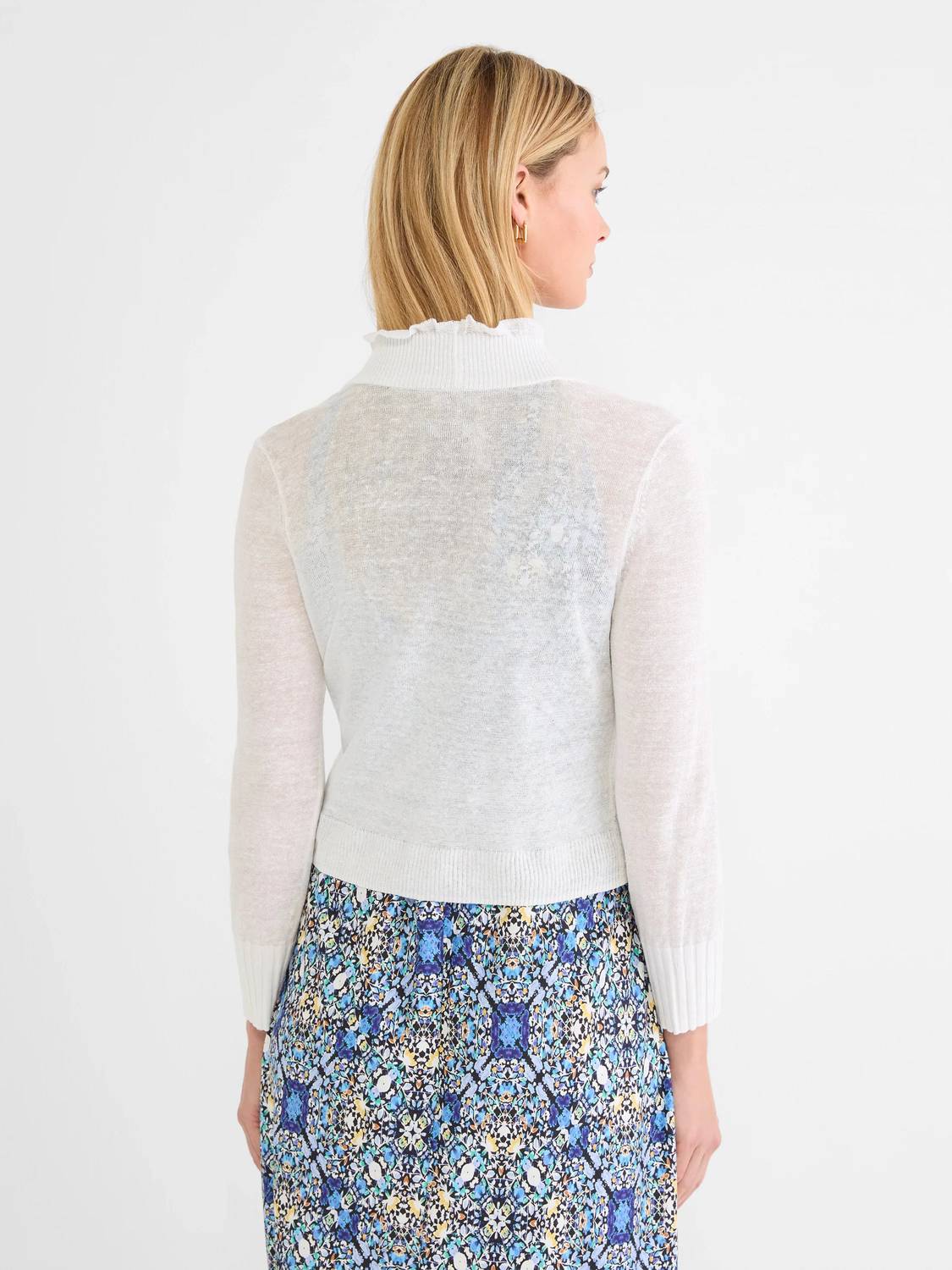 Nic + Zoe - Ruffle Featherknit Cardigan