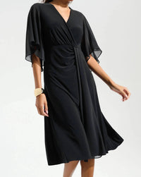 Joseph Ribkoff - Surplice Neck Fit And Flare Dress