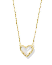 Kendra Scott Women's Ari Heart Pendant Necklace in ivory mother of pearl - women's jewelry