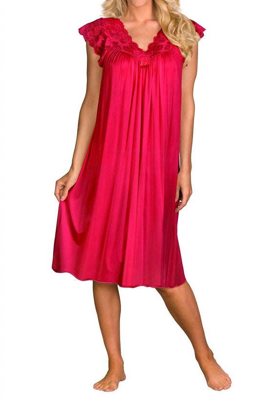 Shadowline Lingerie - Short Lace Cap Sleeve Nightgown