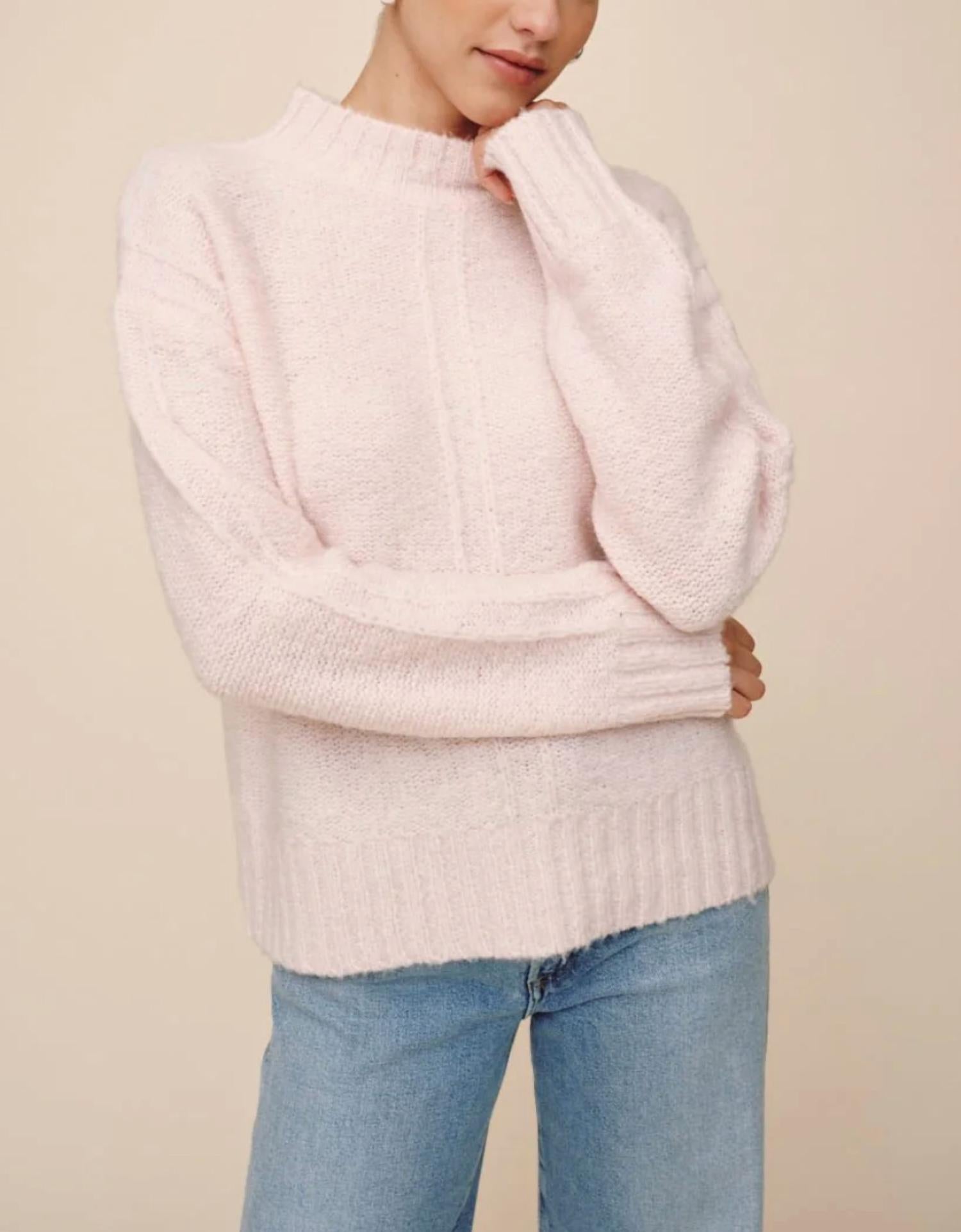 Bella Dahl Cozy Sweater in cherry blossom 1 - women's sweater