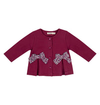 Emc - Girl's Cardigan With Button Front And Bow Detailing