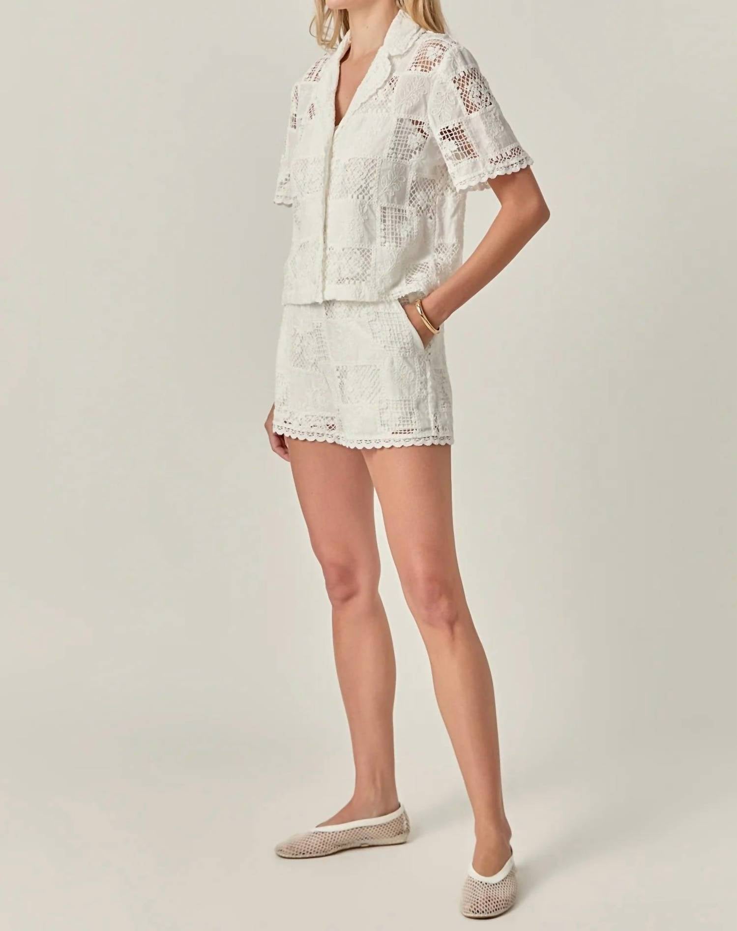 English Factory - Ibiza Embroidered Button Down Shirt