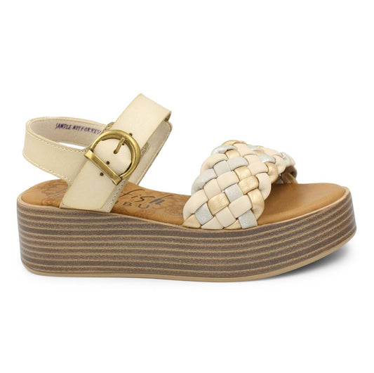 LAPAZ BRAIDED PLATFORM SANDAL- WHT SAND