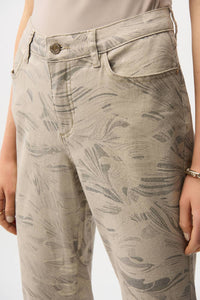 Joseph Ribkoff - Abstract Print Slim Crop Jeans