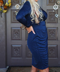 Cocktail Sparkle Faux Wrap Dress