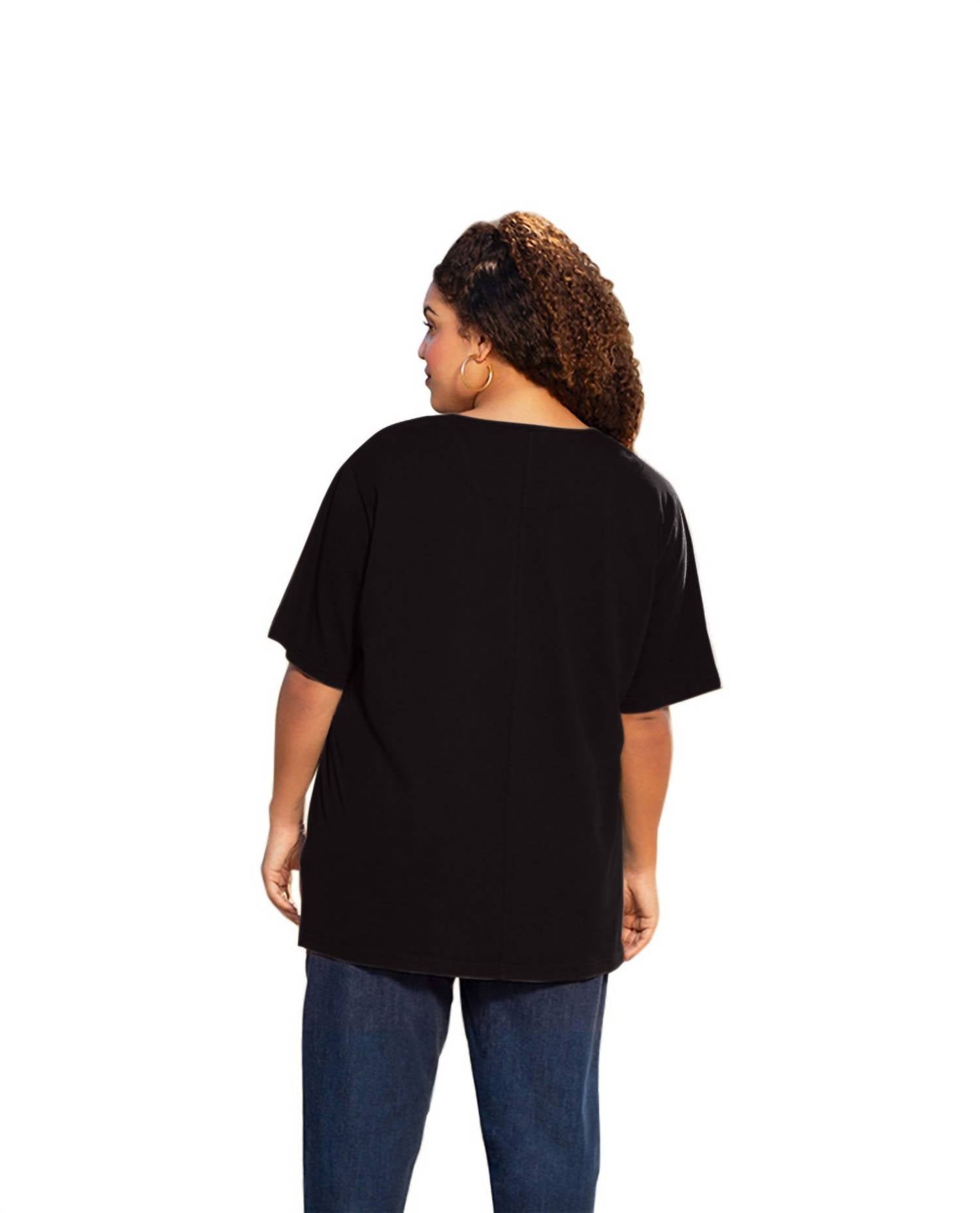 On The Plus Side - Jersey Short Sleeve V-Neck Tunic - Plus