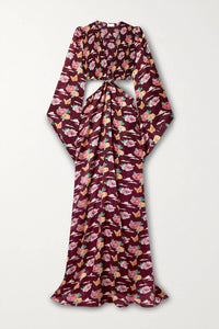 Miguelina - Amora Cut-out Floral Maxi Dress