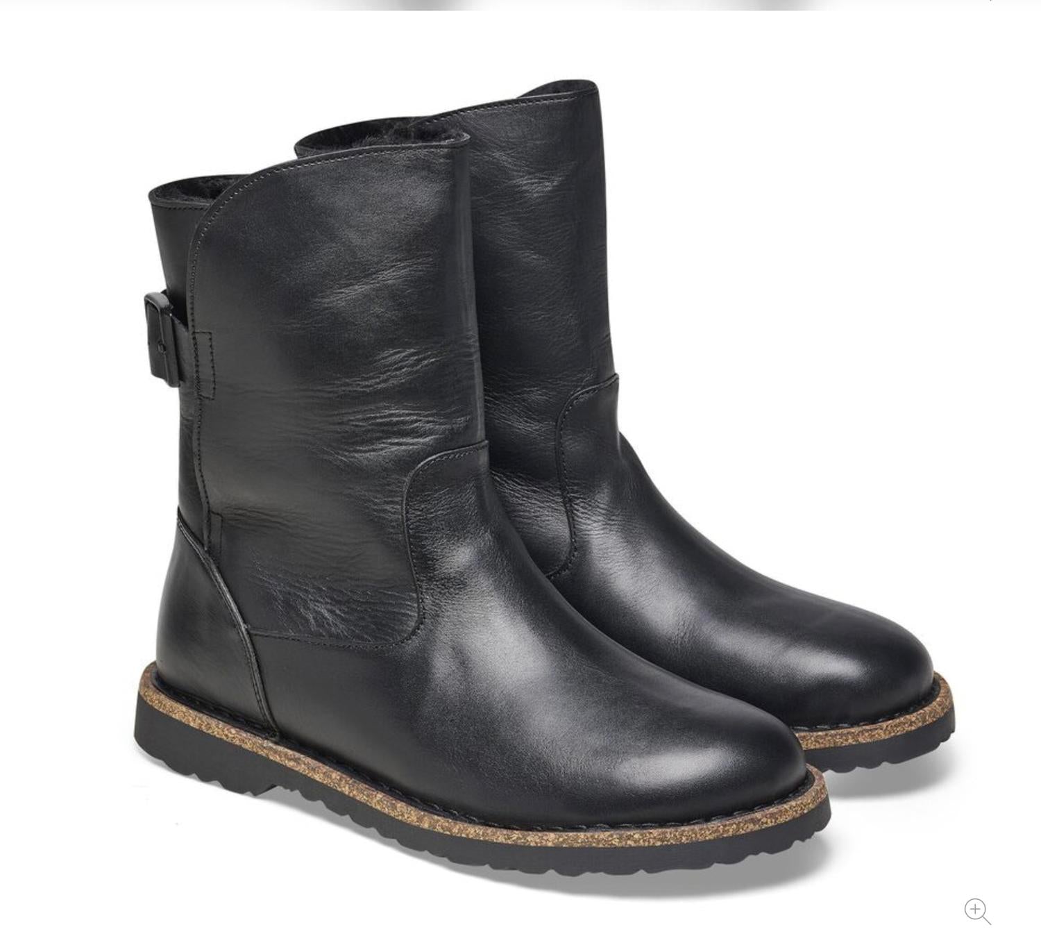 BIRKENSTOCK Women's Uppsala Shearling Leather Boots in black - women's shoe