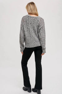 Urban Threads - Distressed Knit Pullover Sweater