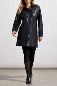 Tribal - Pleather Button Front Dress