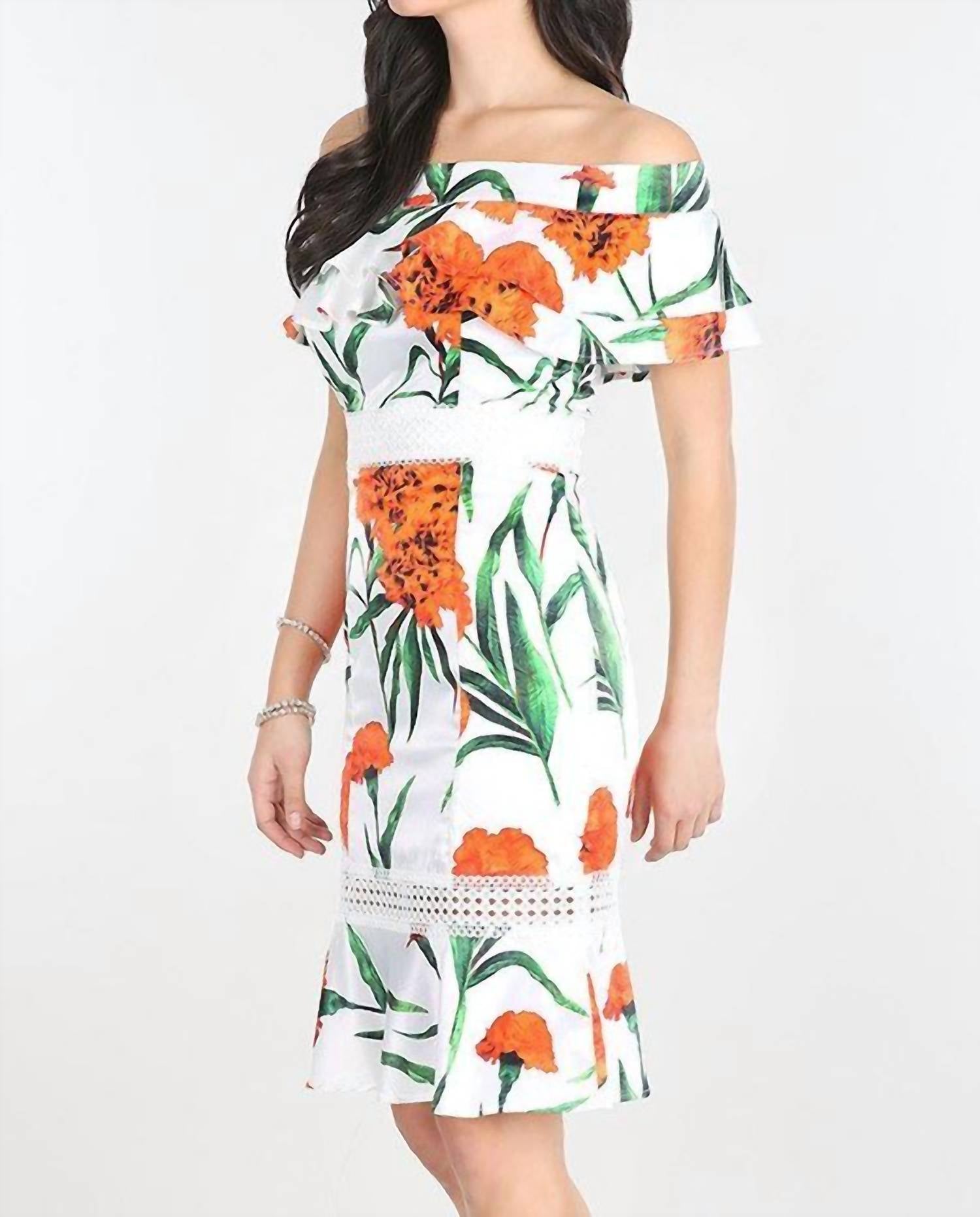 Nikibiki - Blossoms Off Shoulder Ruffle Dress