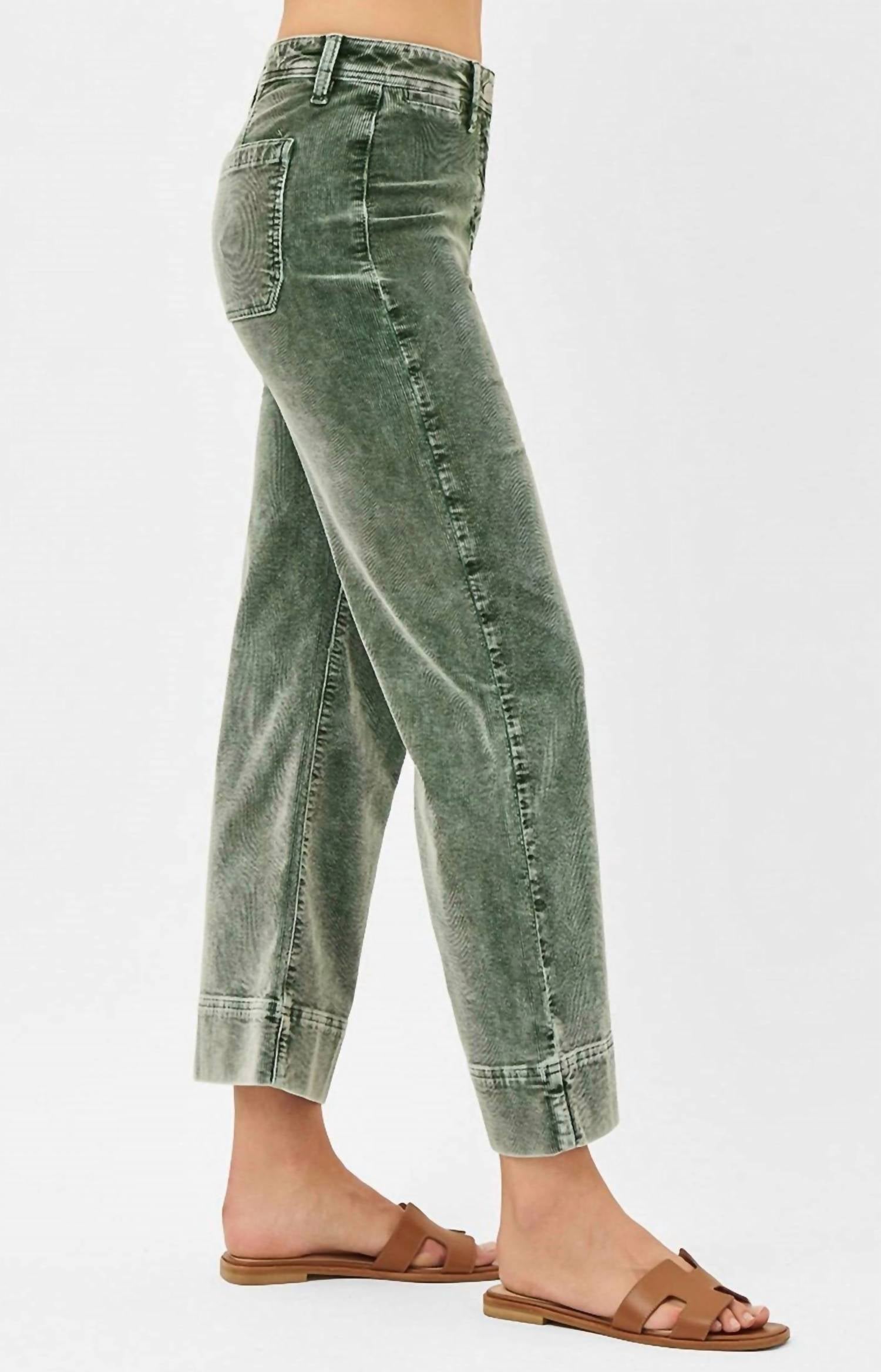 Risen - High Rise Crop Corduroy Pants