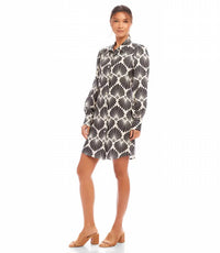 Karen Kane - Bryce Blouson Sleeve Linen Mini Shirtdress