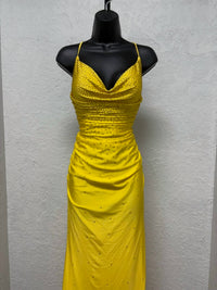 Dave & Johnny - Rhinestone Embellished Lace-up Back Prom Dress