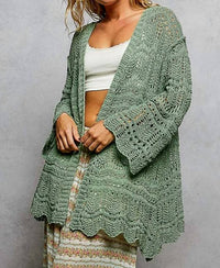 Pol - Long Sleeve Crochet Sweater Cardigan