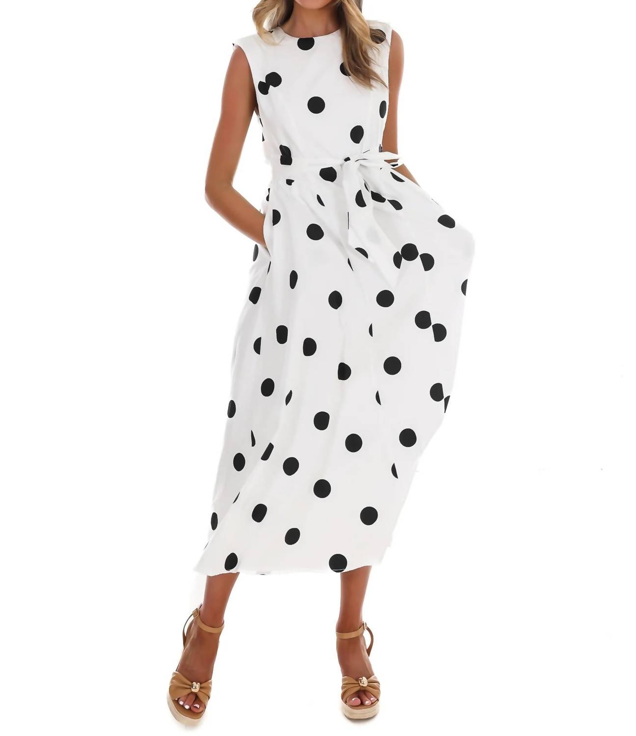 Klesis - Women's Polka Party Midi Dress
