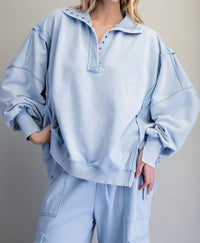 Free People - The Lucy Washed Long Sleeve Pullover