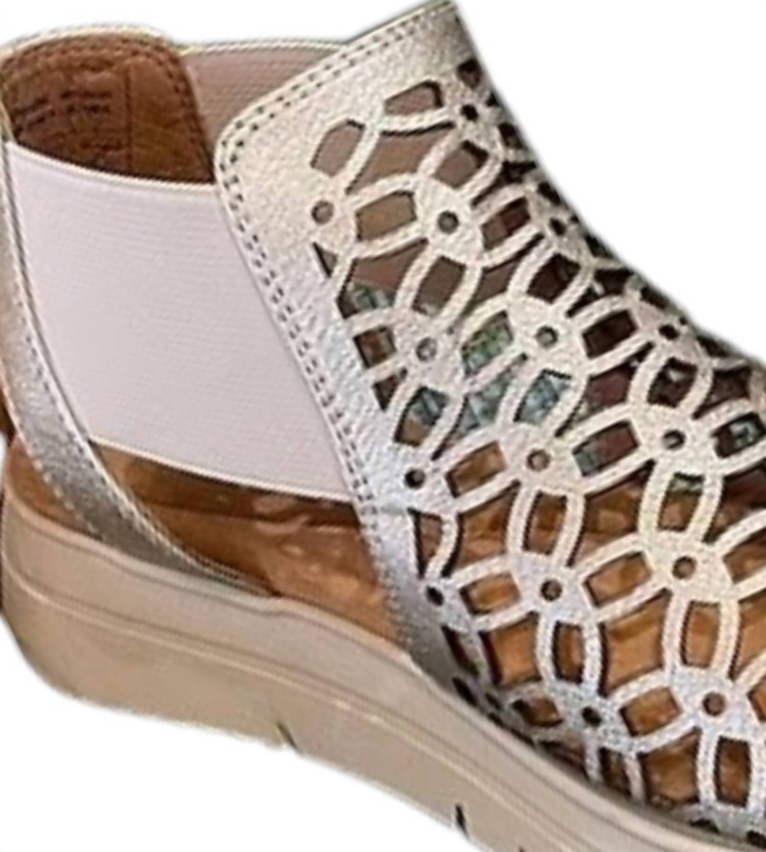 Salvia Women's Addison Platform Sandal in gold met - women's sandal - alternate view