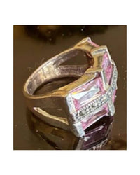 P & K Jewelry Women's Sterling Marcasite Ring in pink silver 1 - women's jewelry