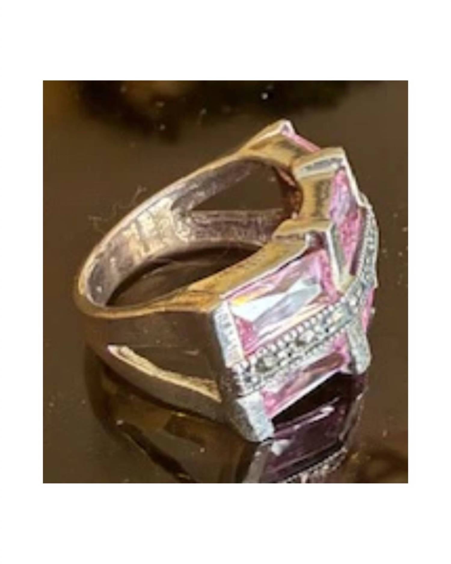 P & K Jewelry Women's Sterling Marcasite Ring in pink silver 1 - women's jewelry