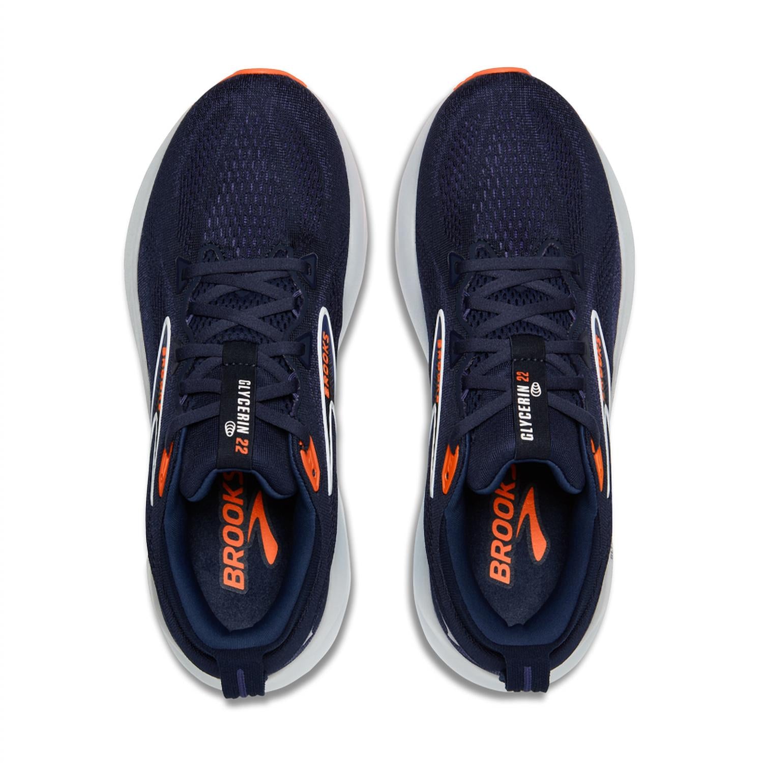 BROOKS Men's Glycerin 22 Running Shoes in peacoat blue ribbon orange 2 - men's sneaker - view 5