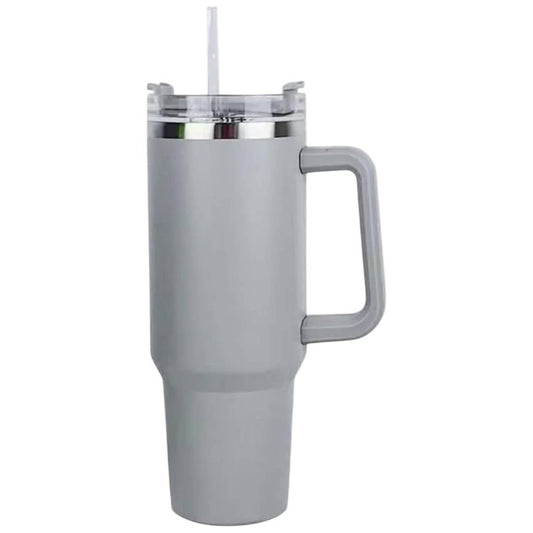 Trendsi - Stainless Steel Tumbler with Handle and Straw