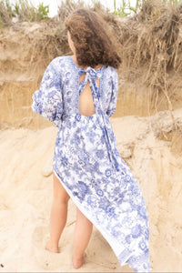 NIBI MTK Thea Maxi Dress in esti white blue - women's dress - view 5