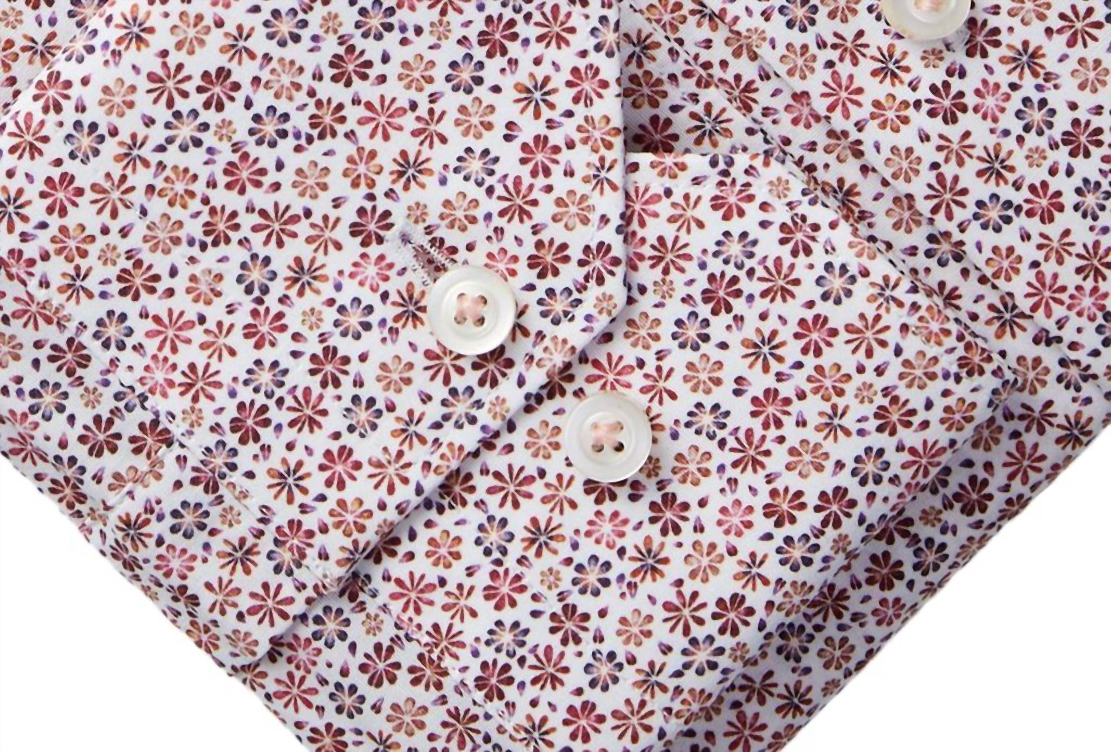 Emanuel Berg Mr Crown Floral Print Shirt in red - men's shirt - view 4