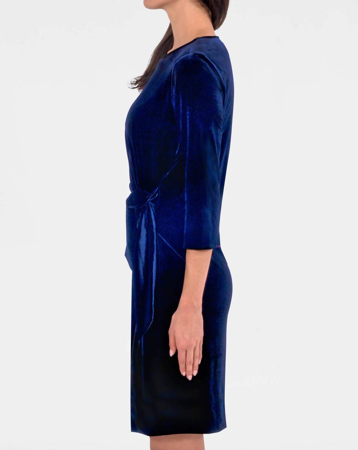 GRETCHEN SCOTT Cinch And Tie Mini Dress in navy - women's dress - detail view