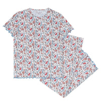 Minnow - Women's Feathered Floral Pima Pajamas Set