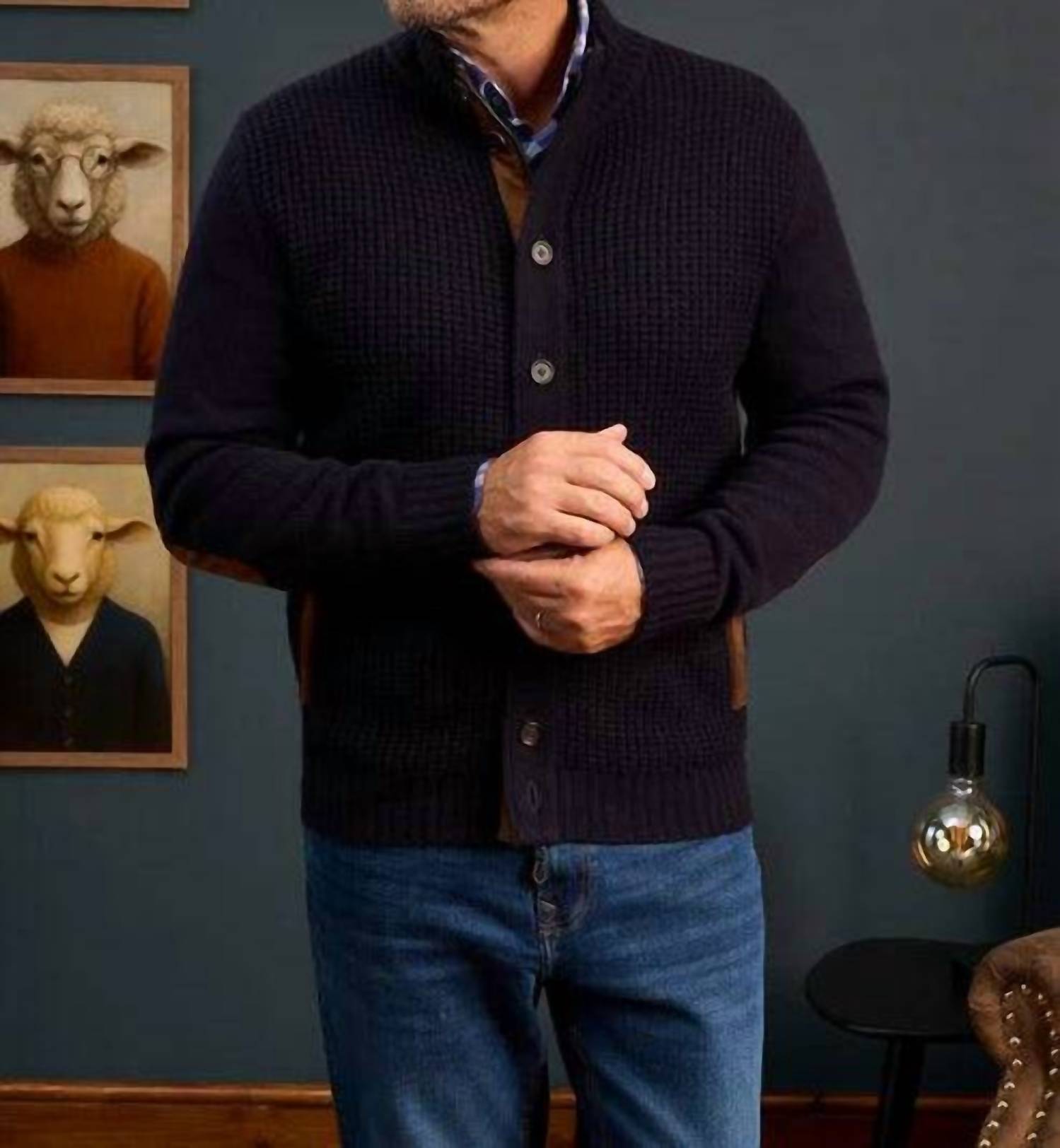 Alan Paine - Men's Duchally Waffle Knit Jacket