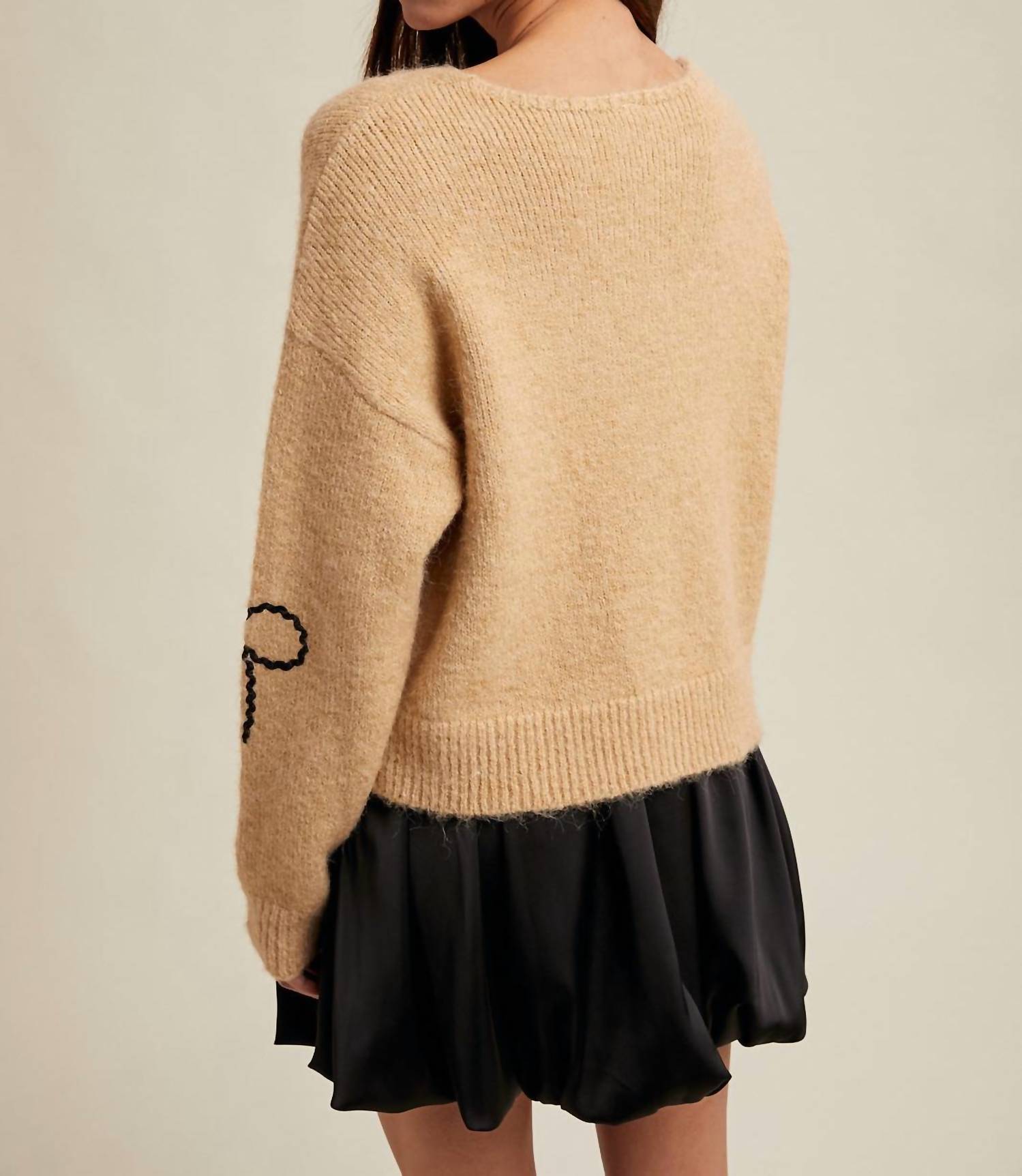 Wishlist - Elana Bow Embellished Sweater