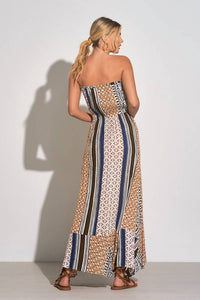 Elan - Strapless Maxi Dress With Front Slit