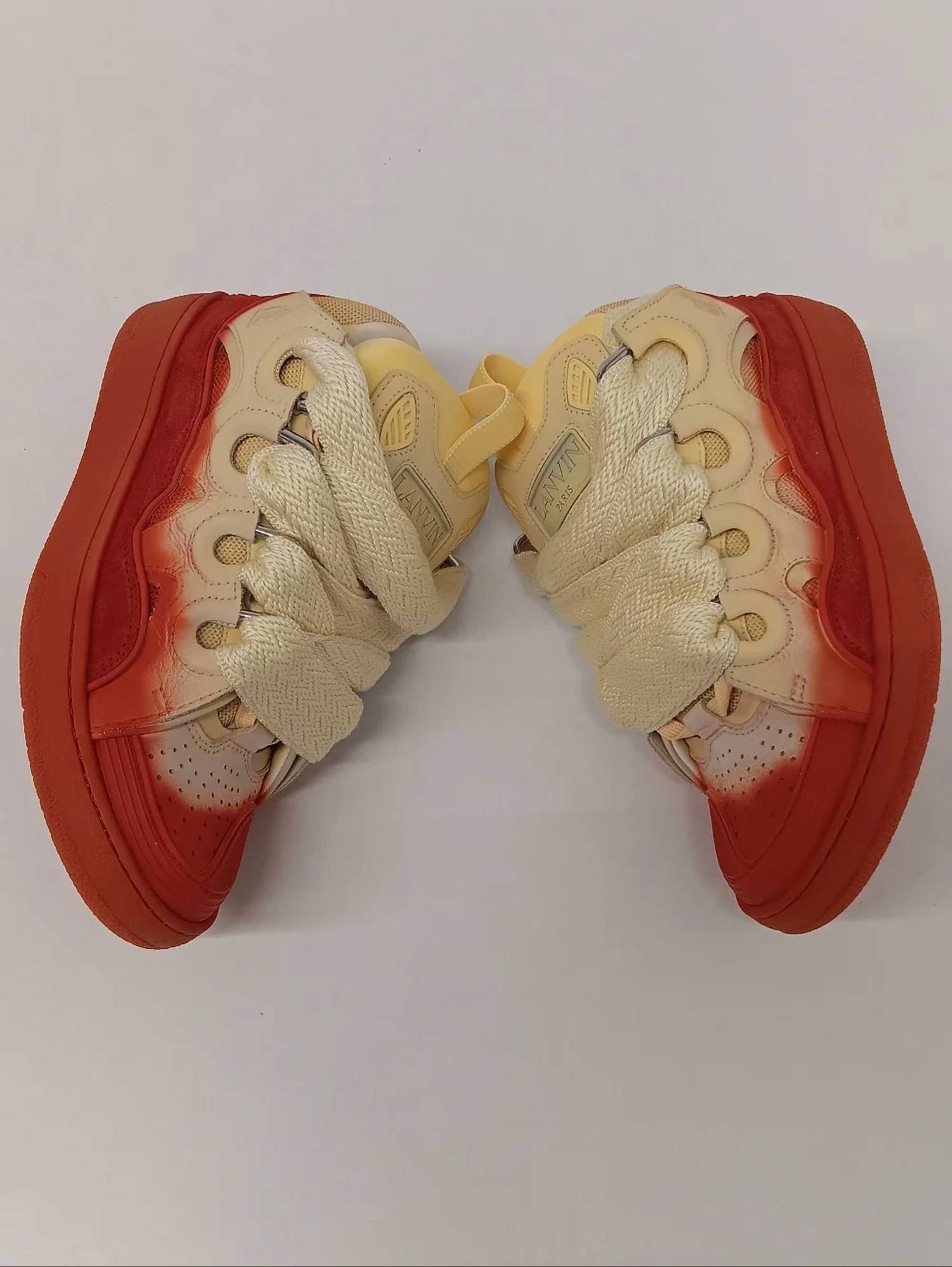 LANVIN Women's Curb Radiant Spray Effect Low Top Sneakers in yellow red - women's sneaker - view 6