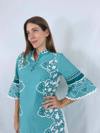 IslaPayal Como Midi Dress in carnation teal - women's dress - alternate view