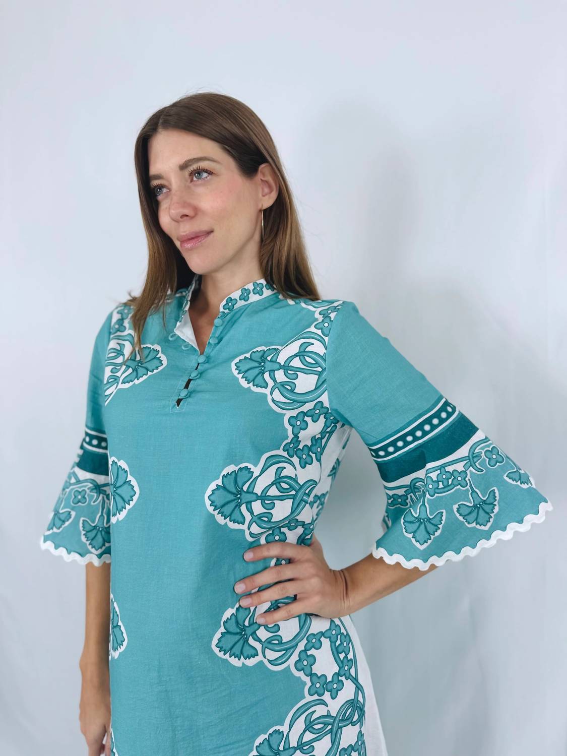 IslaPayal Como Midi Dress in carnation teal - women's dress - alternate view