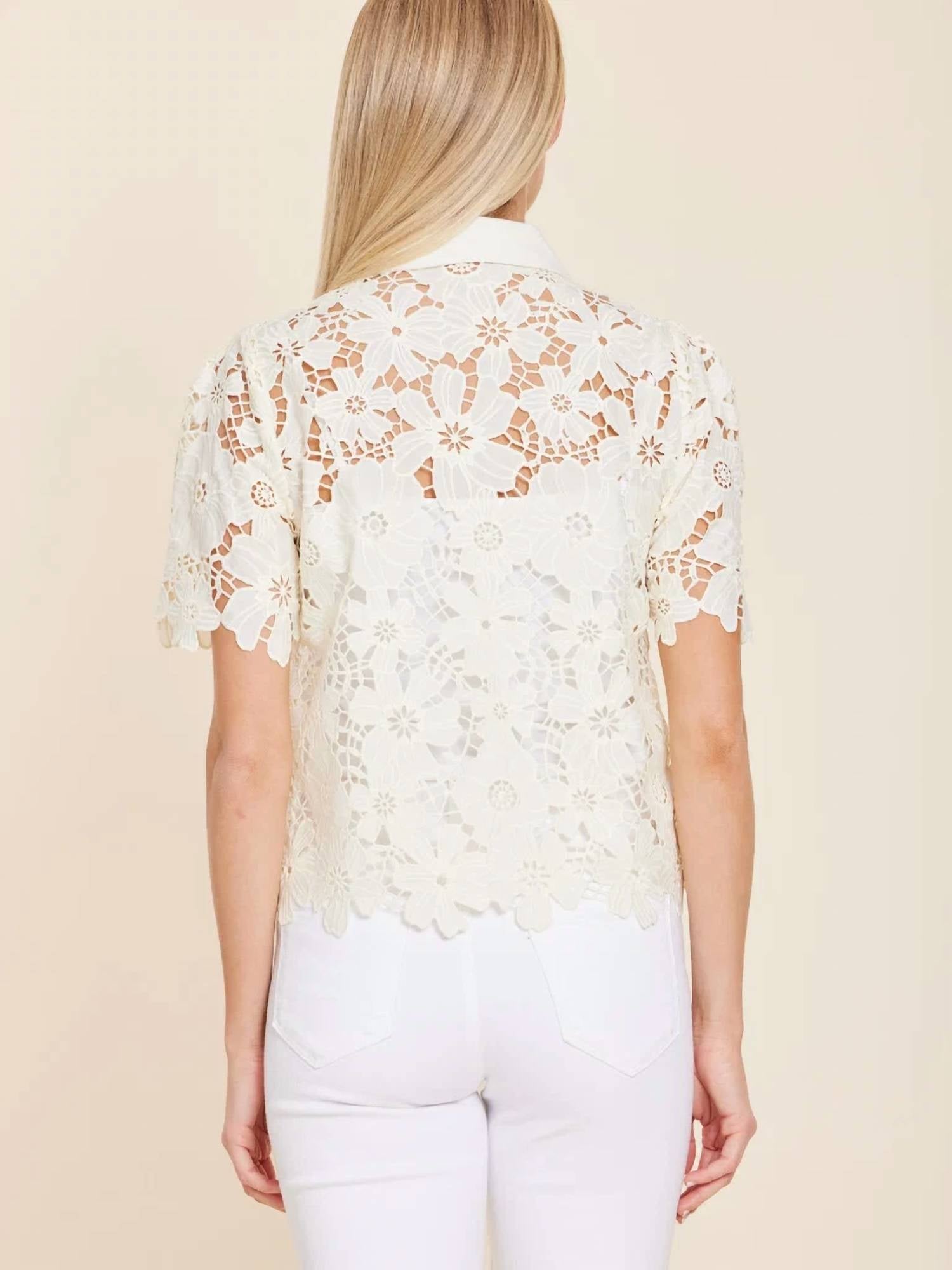 Dolce Cabo - Lace Collared Shirt