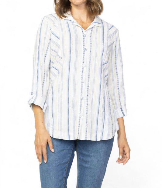 Habitat - WOMEN'S WOVEN BUTTON UP CURVED HEM LONG TOP