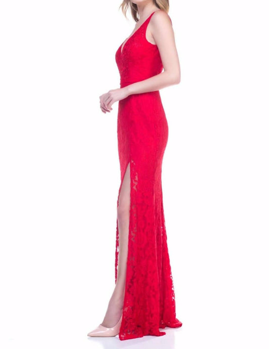 Red Lace Long Dress