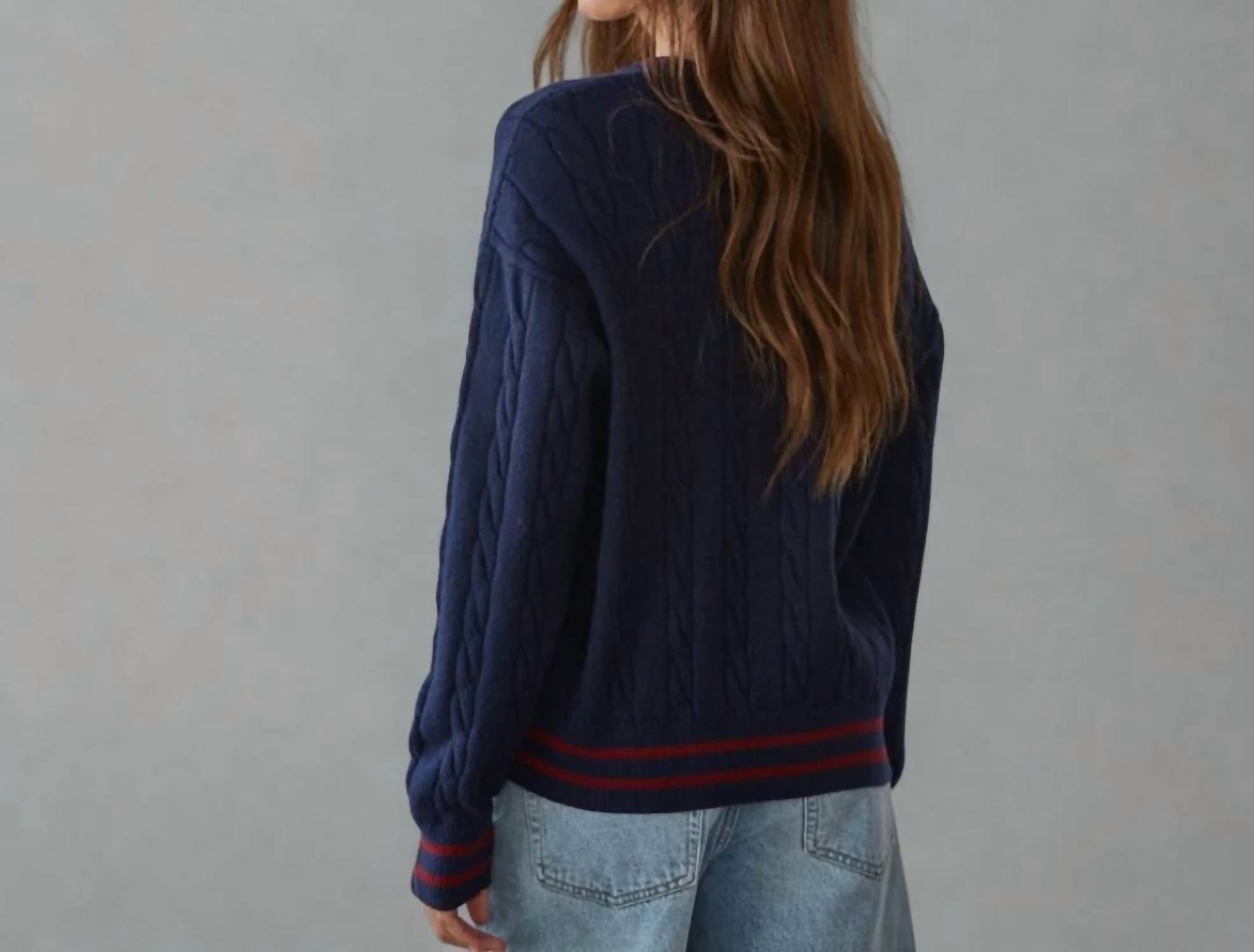 By Together - The Blair Cable Knit V-neck Sweater