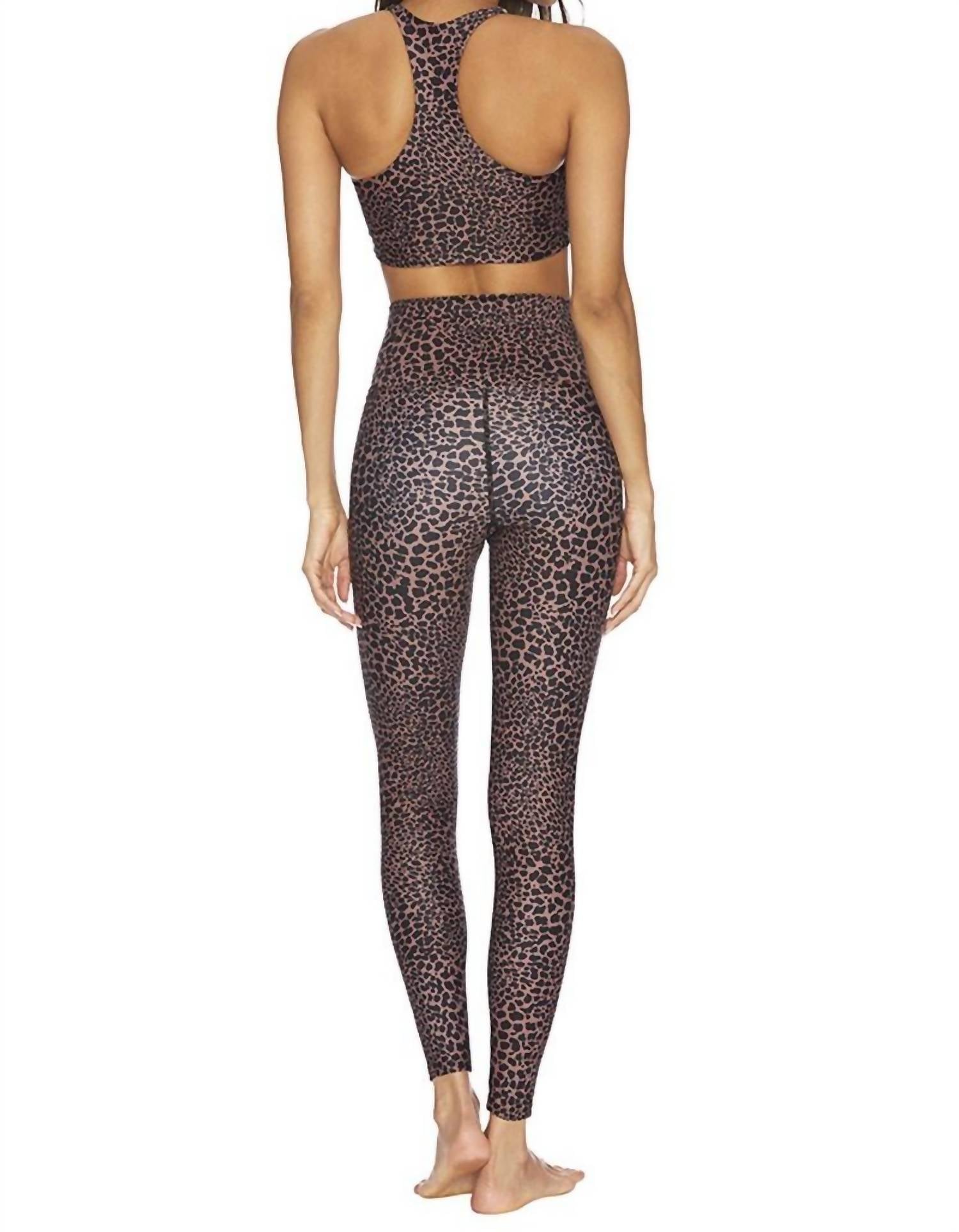 Beach Riot Spotted Piper Legging in brown - women's pants - detail view