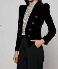 L'Agence - Bethany Velvet Structured Blazer