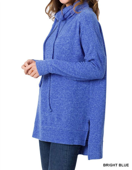 Zenana - Brushed Melange Funnel Neck Sweater