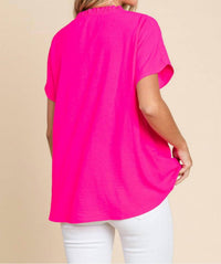 Jodifl Paden Top in hot pink - women's blouse - alternate view