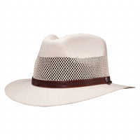 American Hat Makers - Safari Vented Straw Fedora Hat