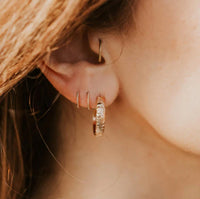 Hello Adorn Women's Flora Hoops in yellow gold - women's jewelry - alternate view